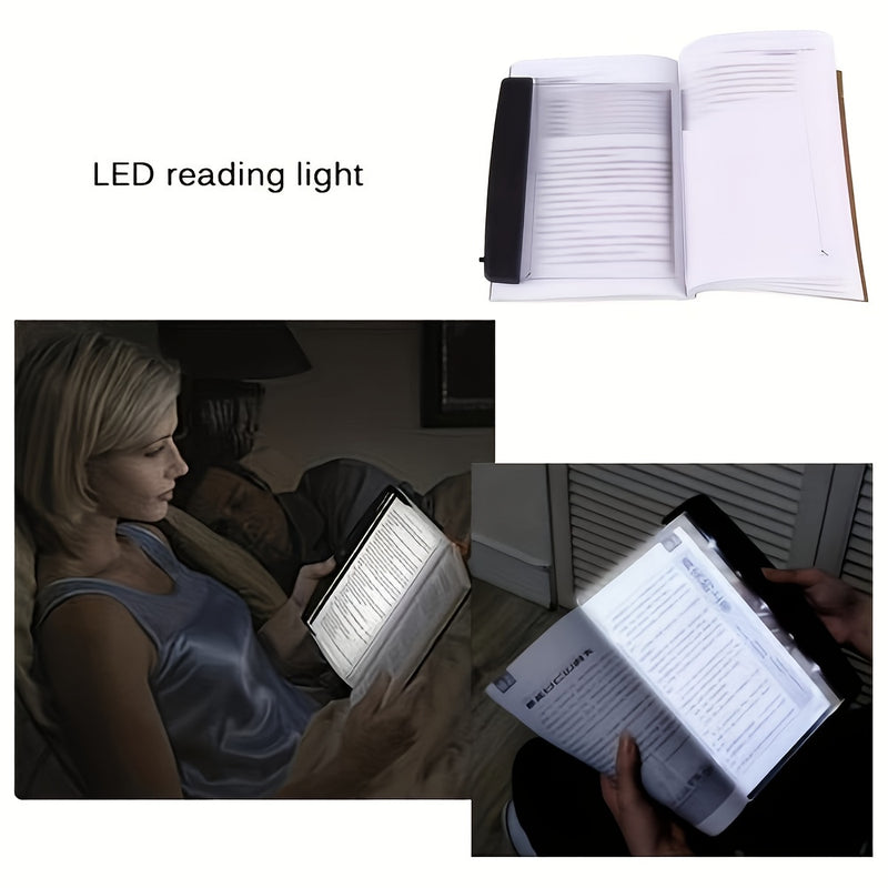 1pc E-book Reading Light Essential for Back-to-School Season LED Flat Panel Reading Lamp Bedside Bedroom Eye Protection Night Reading Light Multifunctional Student Night Vision Reading Light Requires 3 * AAA Batteries Without