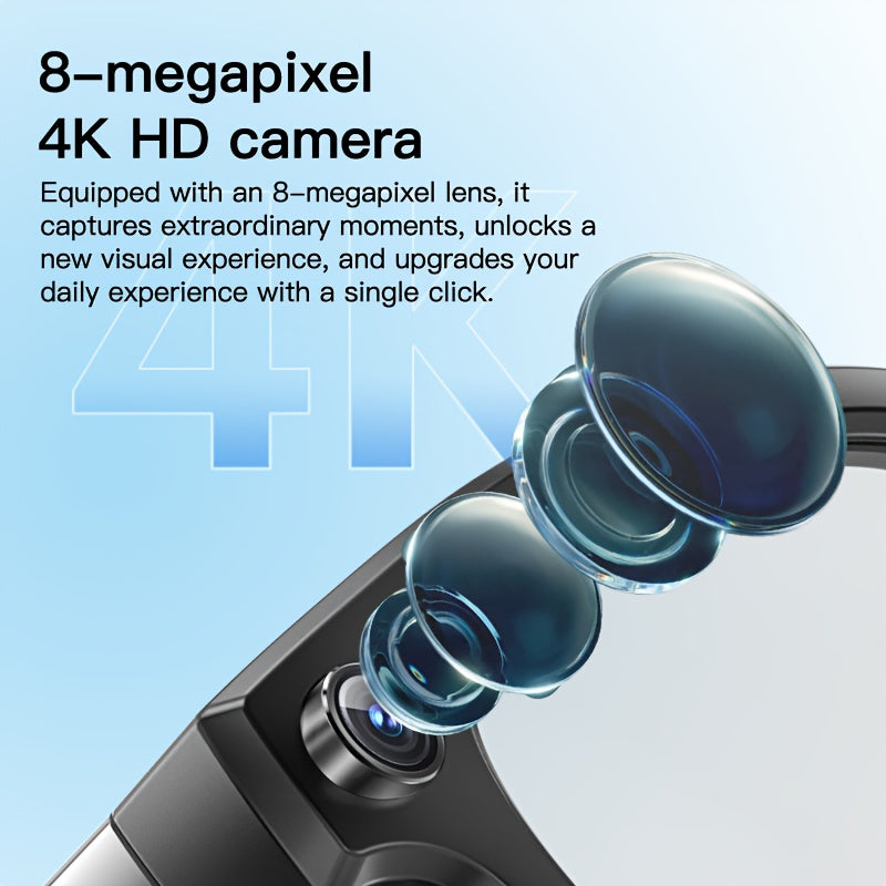 Q8 360° Surround Sound & HD Speakers Glasses with 360° Audio, HD Audio Quality, Dual-Channel Stereo Design, 360° Surround Sound Experience