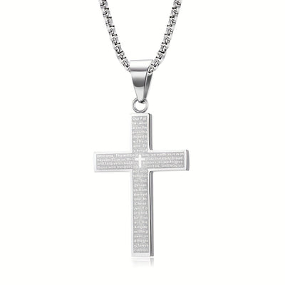 1pc Men'S & Women'S 304 304 304 304 Stainless Steel Cross Pendant Necklace - Heavy-Duty 304 304, 304 304 Stainless Steel, Golden/Tan, Golden-Tone Cross with & Cross Design, Durable Everyday Jewelry for Men & Women, Stylish La