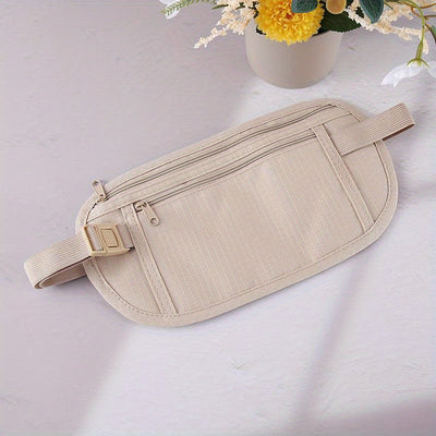 1pc Ultra-Thin Anti-Theft Women'S Running Waist Bag, Lightweight Fitness Belt Bag, Simple Design, Durable Zipper, Solid Color, Zipper Closure, for Business Casual, Christmas, Easter, Mother'S Day, Independence Day, Thanksgivi