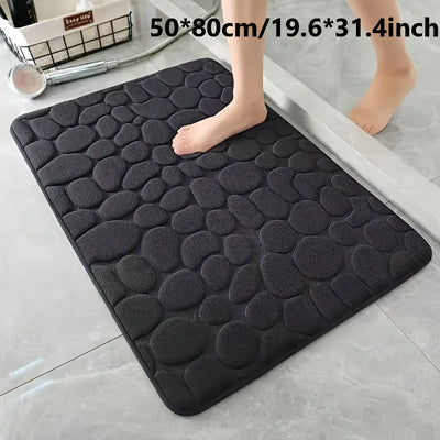 1pc Anti Slip Pebble Pattern Soft Absorbent Foot Pads for Bathroom, Bedroom & Kitchen - Absorbs water and reduces slipping