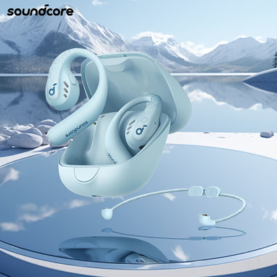 Soundcore AeroFit Pro Wireless Earbuds, Open-Ear Design for Comfortable Long-Term Wear, Strong Sound Quality, 2-in-1 Use, Built-in Microphone, 16.2mm Speakers, USB-C Charging, Ideal for Running and Outdoor Activities, Outdoor