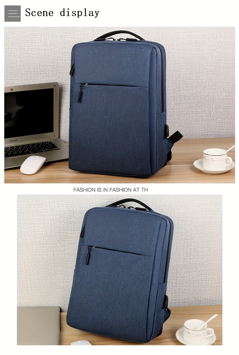 1pc Lightweight Laptop Bag - Durable Fabric Business Backpack with Adjustable Shoulder Straps, Multiple Compartments & Zipper Closure for School, Travel, Work - Grey, Backpack for Travel, Casual Style, Sturdy Construction