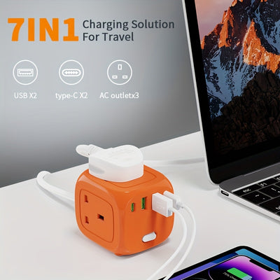 The New Multifunctional Cube-Shaped Socket Is Suitable for Travel, Home, And Office Use.