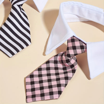 Stylish Adjustable Stripe Tie Pet Costume Necktie Collar for Dogs and Cats - Perfect Accessory for Fashionable Pets