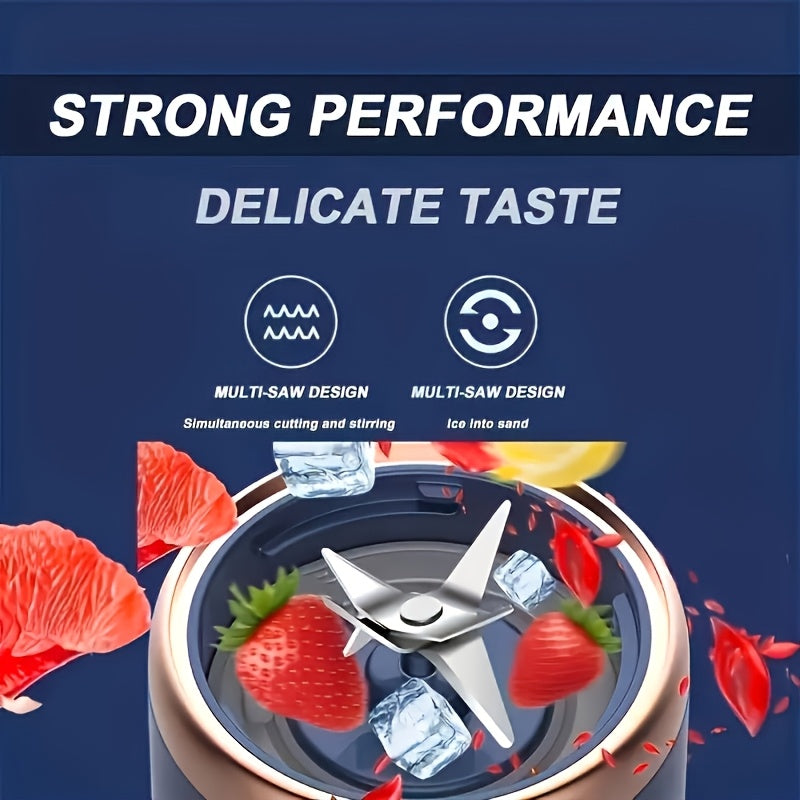 Portable Electric USB Juicer Blender, Dual Cups, Six-Blade System with Button Control, 1500mAh Rechargeble Lithium Battery for Smoothies and Citrus Drinks - Easy to Clean Food Grade Materials Essential Item at Home Kitchen Ou