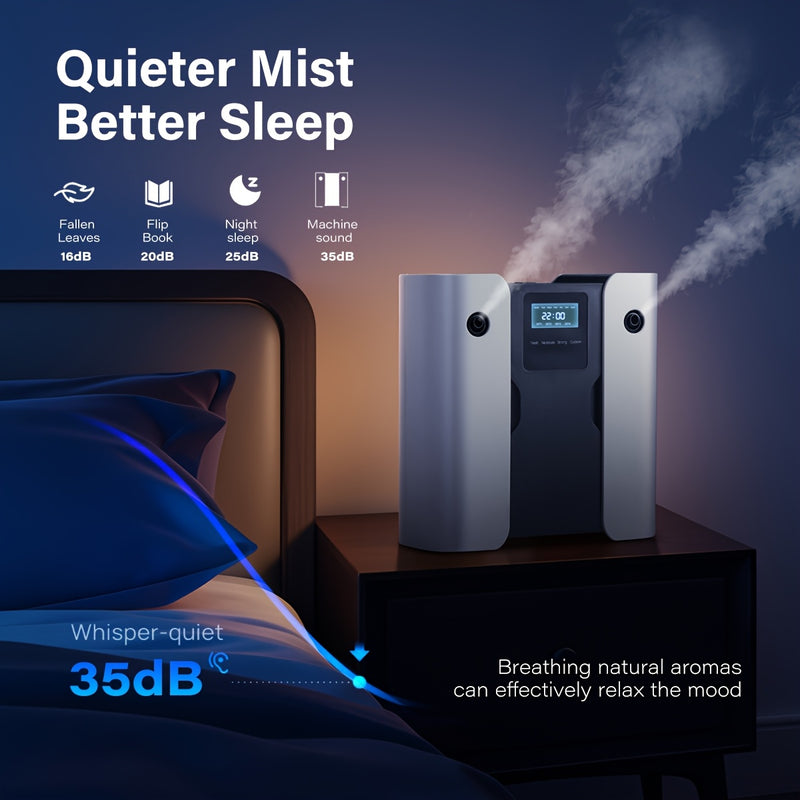 Waterless Essential Oil Diffuser for Home & Hotel, Spa, Office – Max 3000 sq ft Coverage, 2*160ml Capacity, Hotel Series Nebulizing Diffuser with Intelligent Aroma Air Dispersion, Wall-Mountable Design, Ultra-Quiet 35dB Whi