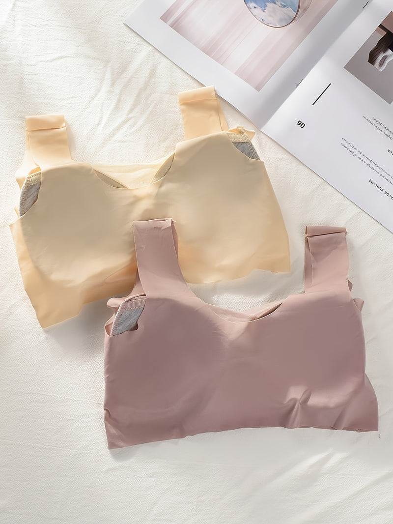 2pcs Elegant Lei Sports Bra Yoga Fitness Underwear Breathable and Comfortable with Mesh Details Women&