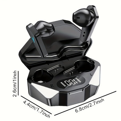 LAN XUN - Wireless In-Ear Headphones, Ultra-Low Latency, Active Noise Cancellation, Digital Display, and Stereo Wireless TWS Gaming Earbuds - Perfect for Gaming, Calls, and Music - Includes Charging Case, USB-C Charging, Port