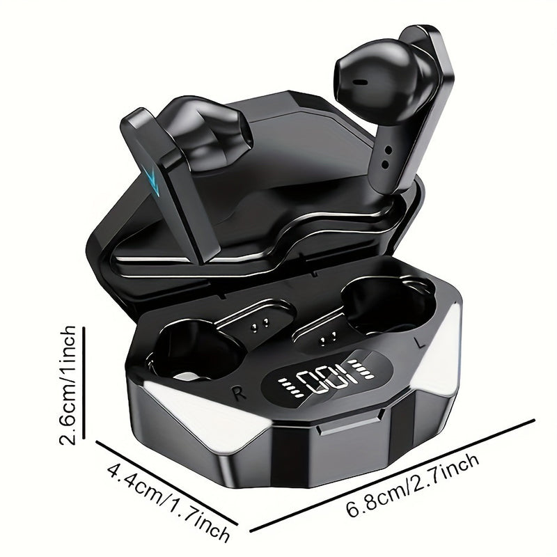 LAN XUN - Wireless In-Ear Headphones, Ultra-Low Latency, Active Noise Cancellation, Digital Display, and Stereo Wireless TWS Gaming Earbuds - Perfect for Gaming, Calls, and Music - Includes Charging Case, USB-C Charging, Port