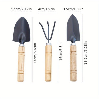 3pcs/Set, Flower Planting Tools, Household Vegetable Planting Gardening, Garden Art, Pine Soil Flower Shovel, Pot Flower Planting Tools, Three-piece Small Shovel