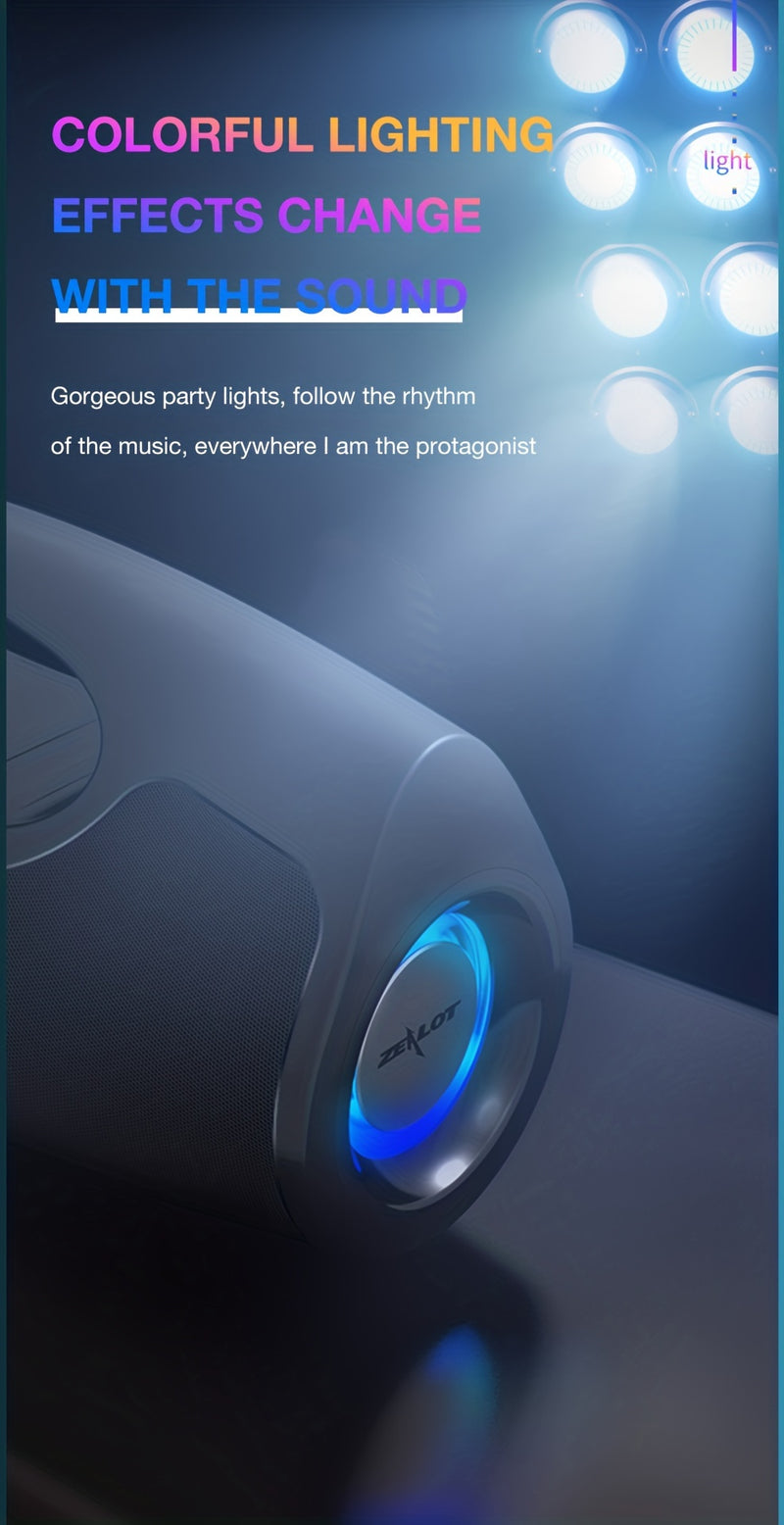 ZEALOT Wireless Portable P1 Speaker High Power Dual Speaker, With Microphone Subwoofer 3D Surround Sound, Surging Bass, FM TF USB Plug-in Card Compatible Connect With Mobile Phone/Tablet/TV