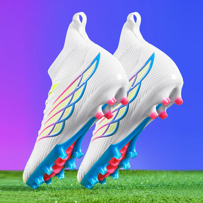 Men's High-End Football Boots - -like Seamless Upper, TPU Sole with Lace-Up Closure, Non-Slip Grip & Ankle - All-Weather All-Weather Training & Match Boots for Soccer, Lawn, Football - -Wear Technology, Traction Tread, Lace-U