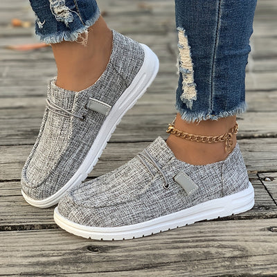 Women's Simple Flat Canvas Shoes, Casual Lace Up Outdoor Shoes, Lightweight Low Top Sneakers