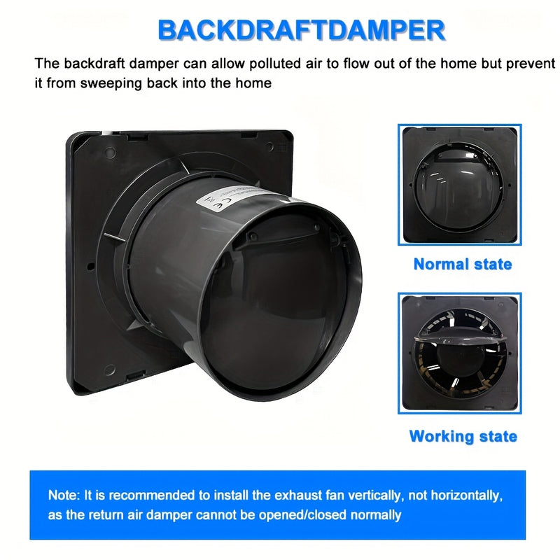 4-Inch Ventilation Fan, European Standard Exhaust Fan, 100m3/h Airflow, Hardwired Installation, Air Purification Equipment with Deflector Baffle, Quiet Operation, Dehumidifying & Ventilating for Kitchen, Bathroom, Pet Room, G