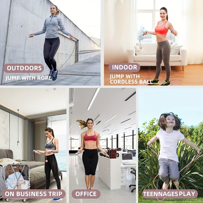 حبل القفز الذكي للياقة البدنية: قابل لإعادة الشحن عبر USB، وشاشة تقدم LED، ومقبض سيليكون متين للتمرينات لجميع الأعمار