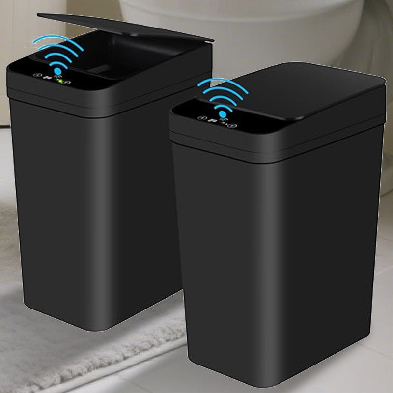 Automatic Trash Can, Smart Toilet Trash Bin, 2pcs/1pc Smart Sensor Trash Can, Black Gray White Household Trash Can, 11L/2.91 Gallon Motion Sensor Trash Bin for Kitchen and Office, Plastic Waste Paper Box with Smart Sensor Sui