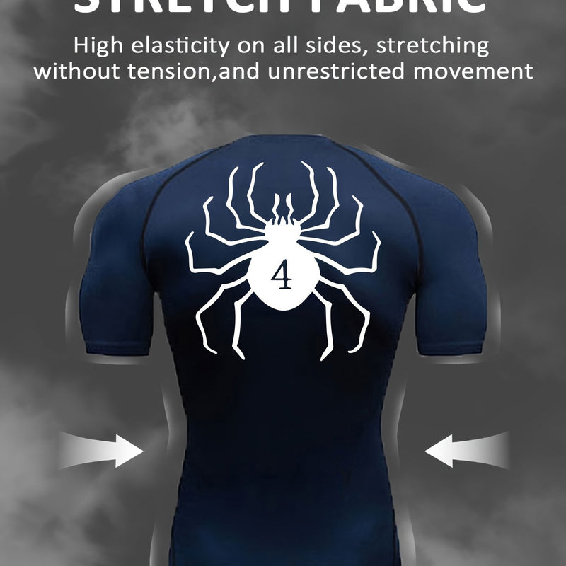 Spider Pattern Compression Shirts Men&