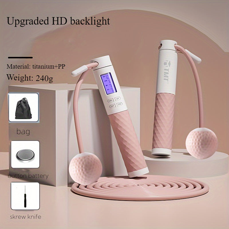 حبل القفز الذكي للياقة البدنية: قابل لإعادة الشحن عبر USB، وشاشة تقدم LED، ومقبض سيليكون متين للتمرينات لجميع الأعمار