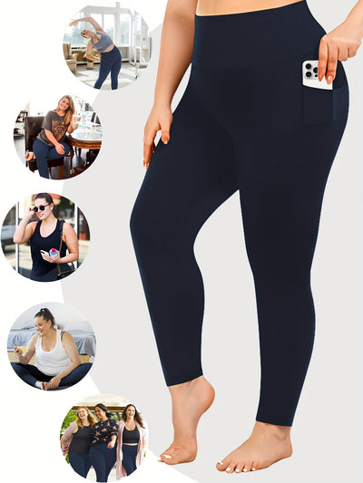 Women'S High-Waist Yoga Leggings with Side Pockets - Stretchy, Tummy Control, Sculpting Design, Black, Slim Fit, High Waisted, Perfect for Sports & Casual Wear, Workout Leggings | Slim Fit Leggings | High Waisted Legging