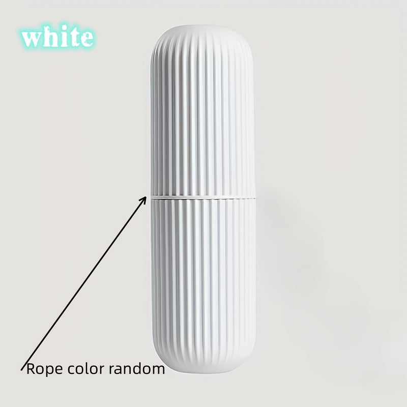 Travel Toothbrush with Portable Case, Rinse Cup and Toothpaste Holder - No Brush, Compact Oral Care Design