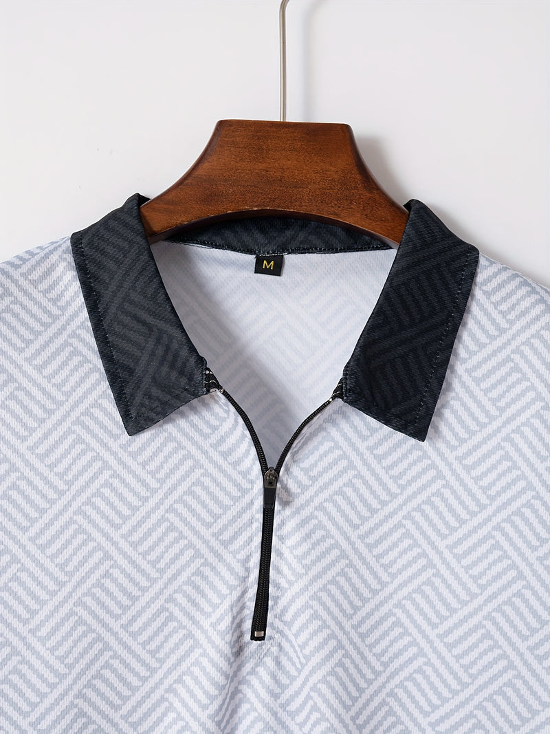 تي شيرت رجالي بأكمام قصيرة + شورت بدلة رياضية كاجوال باللون الأزرق