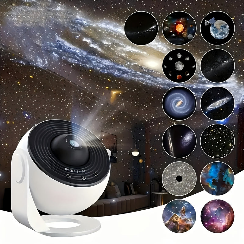 13-in-1 HD Planetarium for galaxy Night Light, Suitable for Bedroom, Star-Shaped for galaxy Light with Timer, Meteor and RGB Lighting Effects, USB Plug-in, Suitable for Christmas, Halloween, Gift