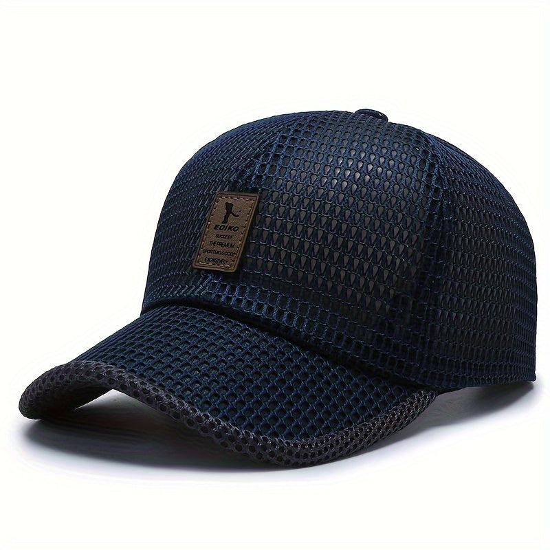 EDIKO Breathable Mesh Baseball Cap, Unisex Summer Trucker Hat, Outdoor Sports Running Cap, Woven Textile Material ≥80%, Hand Wash Only