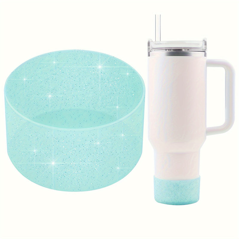 1pc Glitter Silicone Boot Cover Fitting for Sports Cups H2.0-40 Oz And Water Bottles 18-24 Oz And Simple Modern Glasses with 7.24-7.62cm Non-Slip Bottom Cover Bumper for Sports Cups And Sports Bottles
