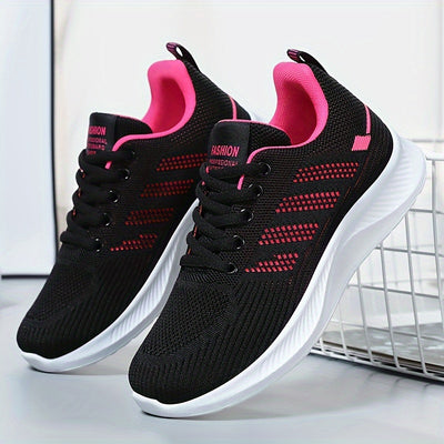 Women's Breathable Mesh Sneakers, Casual Lace Up Outdoor Shoes, Comfortable Low Top Sport Shoes