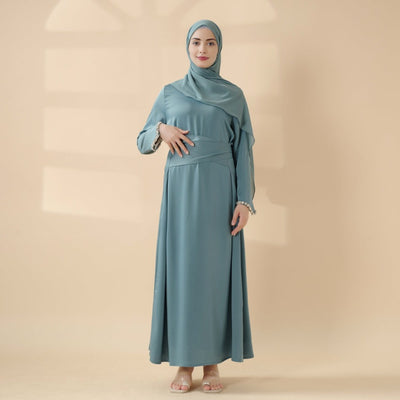 Women'S Elegant Muslim Abaya - Heavy Rhinestone-Embellished Long Sleeve Shawl Robe with Batwing Sleeves & Floor-Length Design, Loose Fit Islamic Dress for Ramadan, Prayer, Daily Wear - Modest Muslim Clothing (MOA067), Abaya F