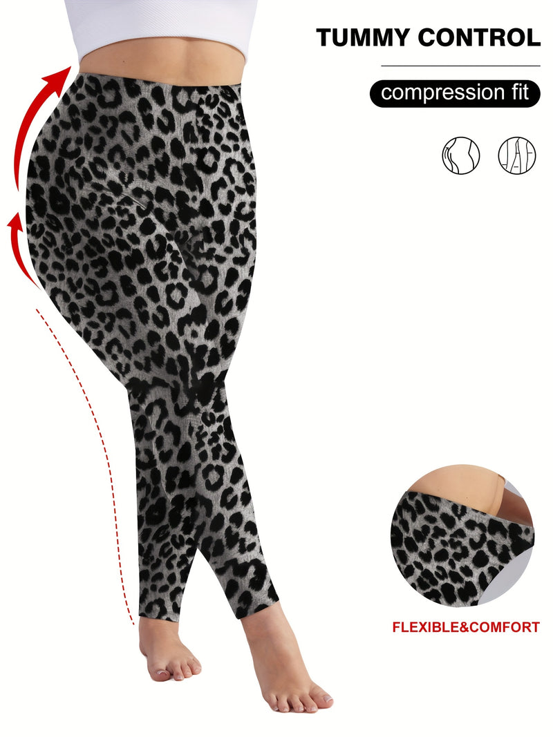 [Stretchy Leggings] Stretchy High-Waist Plus Size Women&