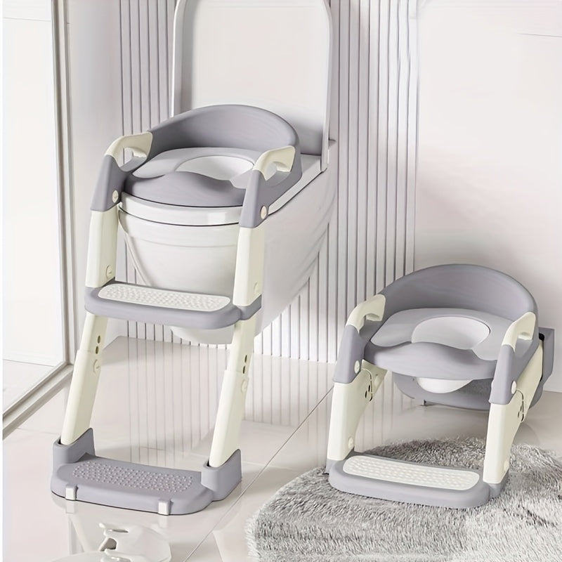 3-in-1 Adjustable Height Collapsible Portable Potty Training Toilet Seat with Safety Non-Slip Design, Soft Padded & Sturdy Construction & Potty Training at Home & Travel - Mixed Colors, Potty Seat