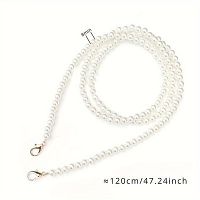 Mobile phone hanging strap, long diagonal shoulder bag, necklace chain, hand bead, plastic pearl strap, anti-lost pendant, mobile phone case, universal clip bag, suitable for travel, comes with a transparent clip, suitable fo