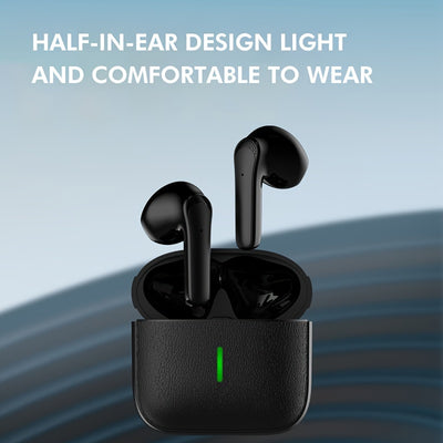 Wireless Earbuds with Long Battery Life, Mini Design, Dual Stereo Sound, Touch Control, Volume Control, Crystal Microphone, 180mAh Lithium Polymer Battery, Type-C Charging, Semi-Open Back Earcups, Non-Waterproof, Compatible w