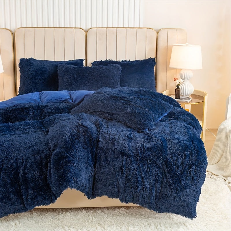 طقم غطاء لحاف فاخر من 3 قطع - غطاء سرير ناعم ومريح لجميع المواسم مصنوع من البوليستر بسحاب لغرفة النوم وغرفة الضيوف والمبيت