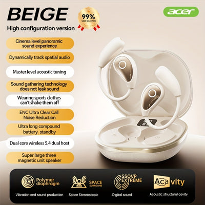 Acer TWS Wireless Headphones with Noise Cancelling, In-Ear Design, Lightweight Touch Control, Long Battery Life, HIFI Sound, Compatible with Mobile Phones, Tablets, And Laptops