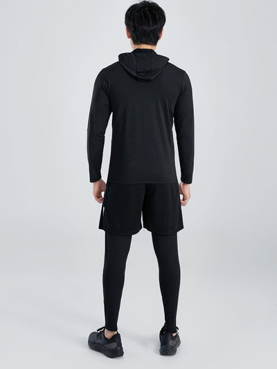 5pcs Men's Sports Set: Quick-Dry Breathable Running Jacket + Compression Long Sleeve Top, Short-Sleeved Shirt & Tight-Fitting Pants with Matching Joggers for All-Season Fitness Training and Ball Games, Jogging Suits for Men,