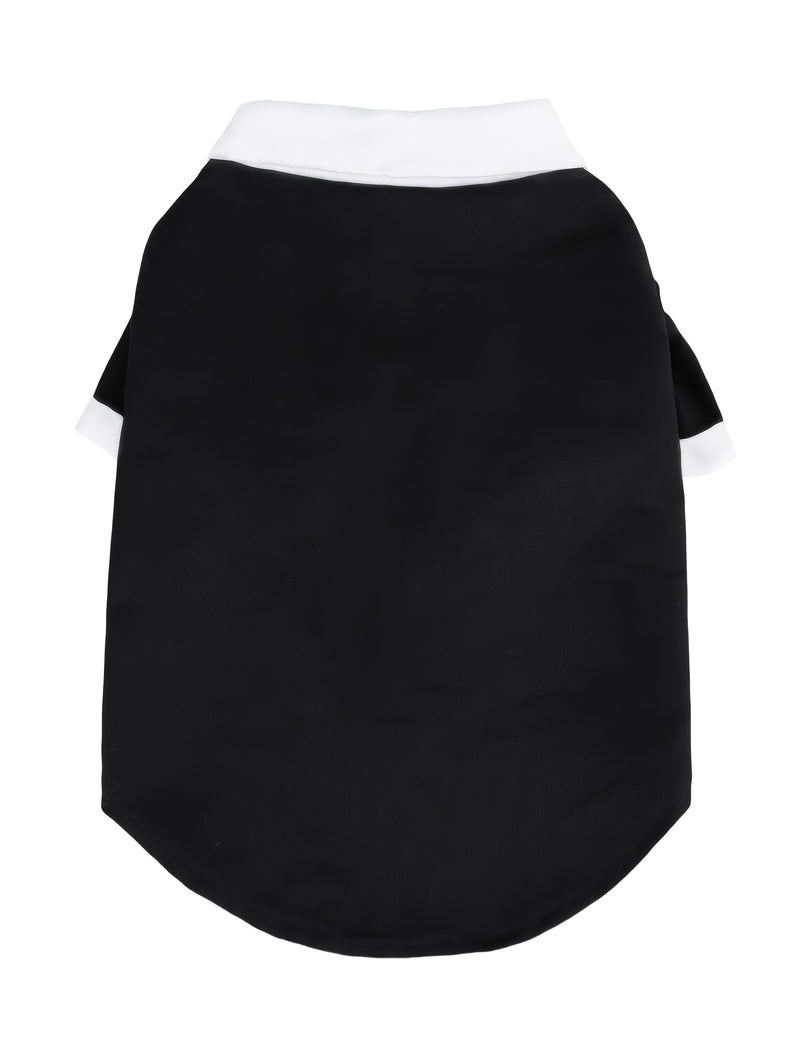 بدلة رسمية أنيقة باللونين الأبيض والأسود للحيوانات الأليفة مع ربطة عنق على شكل فراشة - ملابس رسمية للكلاب الصغيرة والقطط، مثالية لحفلات الزفاف وأعياد الميلاد والمناسبات الخاصة