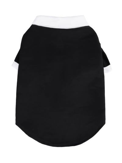 Elegant Black & White Pet Tuxedo with Bow Tie - Formal Attire for Small Dogs and Cats, Perfect for Weddings, Birthdays, and Special Events