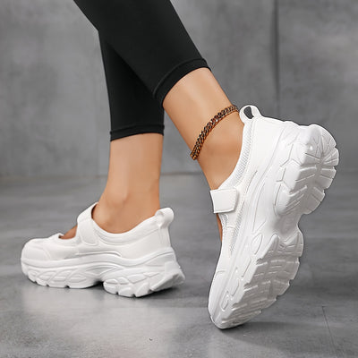 Women's Breathable Mesh Platform Sneakers, Casual Ankle Strap Outdoor Shoes, Women's Comfortable Shoes