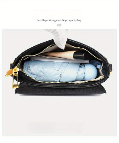 1pc Women's Top-Grain Cowhide Leather Crossbody Bag - Minimalist Square Design with Golden-Tone Hardware, Adjustable Strap & Zipper Closure, Beige/Tan/Black/Green - Casual Everyday Purse for Commuting, Work & Travel, Durable