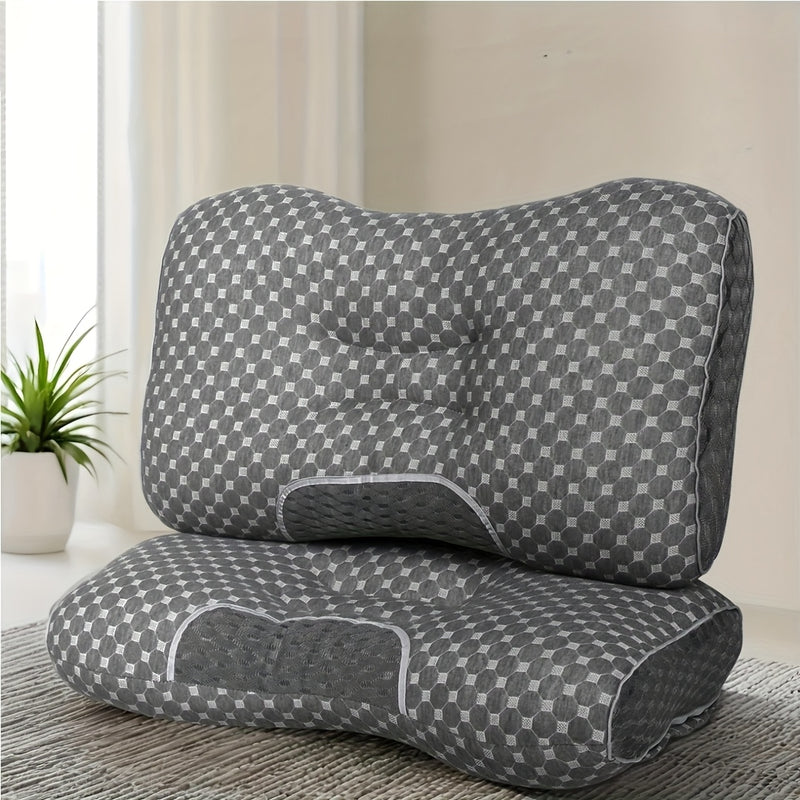 Buy 1 Get 1 Free, Total Of 2 Massage Neck Pillows Adjustable Ergonomic Orthopedic Contour Support, High-Quality Pillow Core with Removable Zippered Cover, All-Season Sleeping Comfort, Neck And Shoulder Massager, Modern Pillow