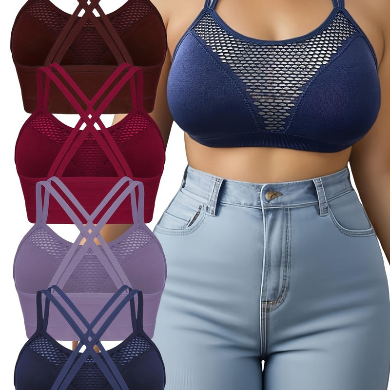 Set of 4 Popular Casual Sports Vests, Wireless, Supportive, Plus-Size Sports Bras.