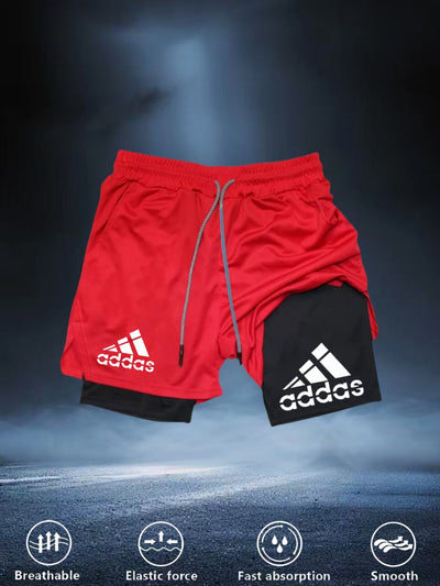 Men's Quick-Dry Athletic Gym Shorts with -Walk Design & 4-Way Stretch - Double-Layered Workout Leggings for Running,M Weightlifting, Hiking - All-Season Breathable Fitness Shorts with Drawstring Waist & Moisture-Wicking Techn