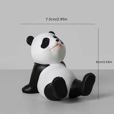 2pcs Cute Panda Phone & Tablet Stand, Adorable Desktop Mobile Holder, Decorative Novelty Accessories, Office & Home Decor, Universal Fit, 8.99cm & 10.01cm Height
