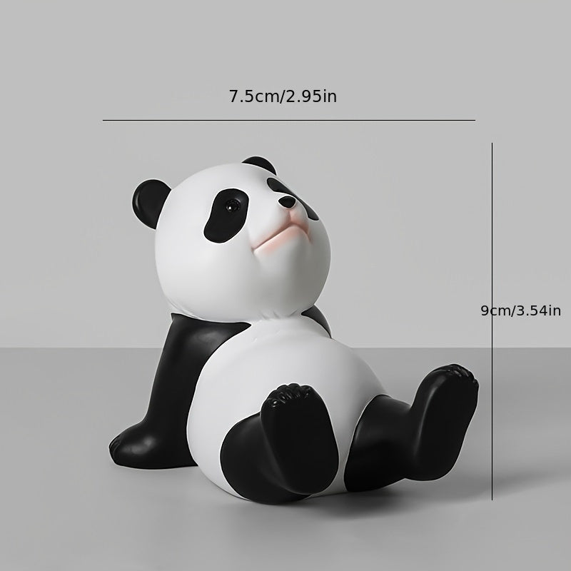 2pcs Cute Panda Phone & Tablet Stand, Adorable Desktop Mobile Holder, Decorative Novelty Accessories, Office & Home Decor, Universal Fit, 8.99cm & 10.01cm Height
