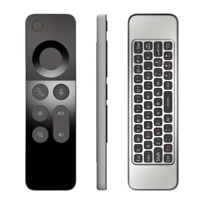 2.4G Universal Remote Control with Voice Command, Gesture Control, IR Learning, and Mini Keyboard - Programmable for Smart TV & Devices, Device Control Solution, Entertainment System Management, Programmable Remote Control, V