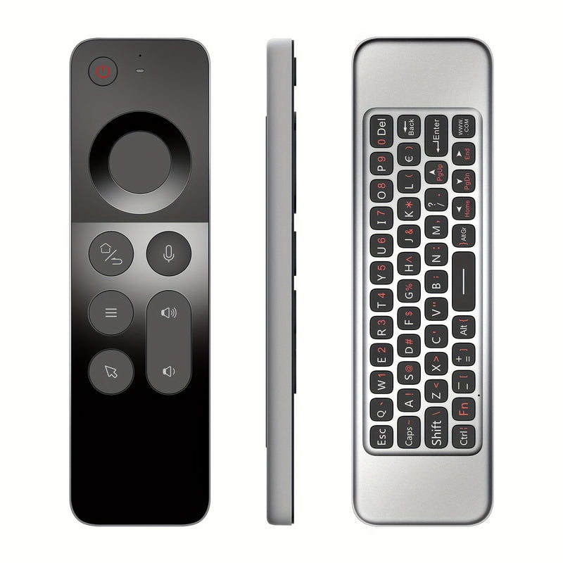 2.4G Universal Remote Control with Voice Command, Gesture Control, IR Learning, and Mini Keyboard - Programmable for Smart TV & Devices, Device Control Solution, Entertainment System Management, Programmable Remote Control, V
