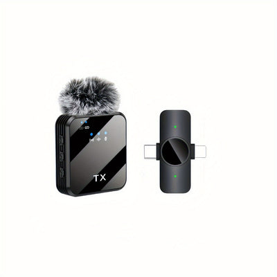 Wireless Lavalier Microphone, Intelligent Noise Reduction, Omnidirectional Capacitive, with Windproof Ball, 2-In-1 Wireless Lavalier Microphone for Recording Content, Live Streaming, Interviews, Song Recording, Video Podcasts